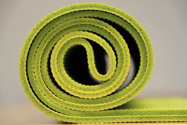 yoga, yoga mat, green