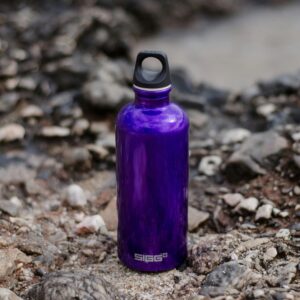 Purple Sports Bottle on Ground