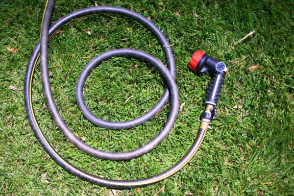 Garden Hose Lying Down on Ground