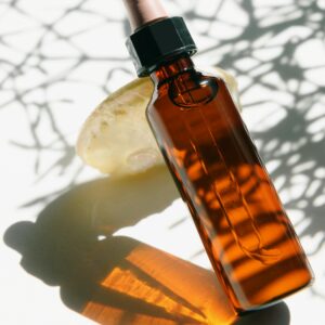 Bottle of Essential Oil in Close-up Shot